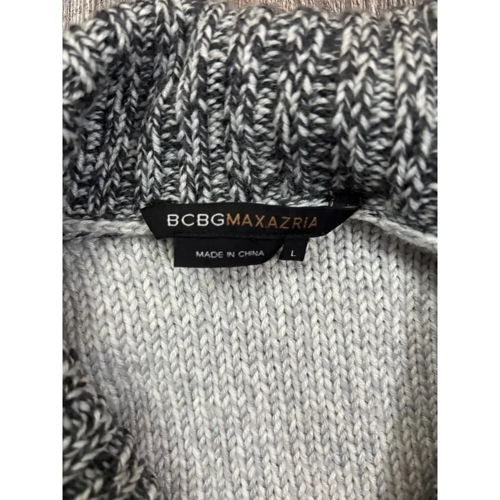 BCBGMAXAZRIA Womens Merino Wool Blend Short Sleeve Wrap‎ Cardigan Sweater Grey L